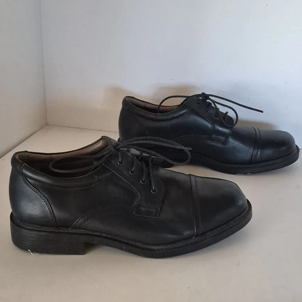 Mens Puritan Leather & Man made Size 10½ Dress Shoes Black - Picture 2 of 8